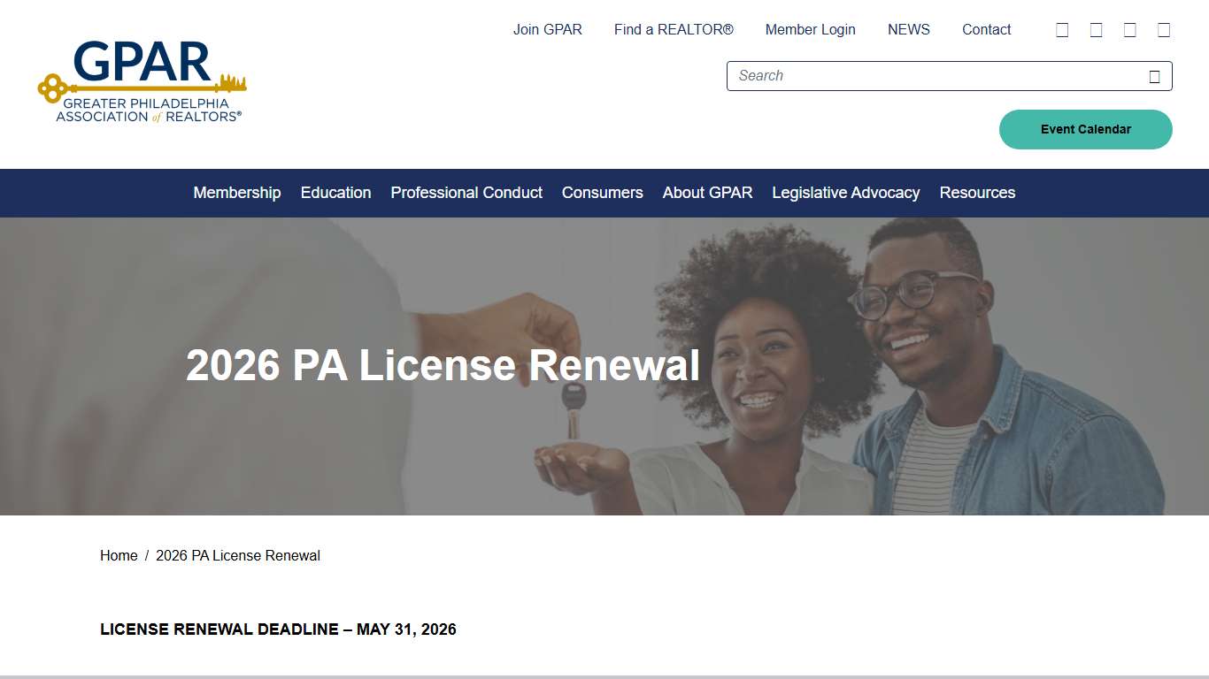 2026 PA License Renewal - Greater Philadelphia Association of REALTORS